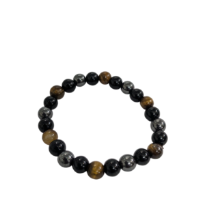 Triple Protection Bracelet for Women Men's Gifts - Protection Healing Crystal Bracelet - 8mm Gemstone Beaded Adjustable